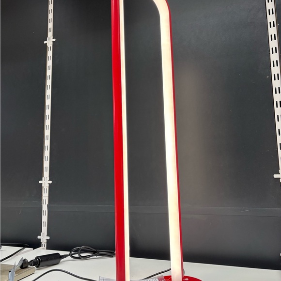 Solvinden dimmable Modern Red and White LED Floor Lamp from IKEA gorgeous - Picture 13 of 15